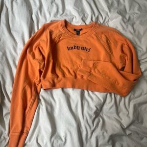 Orange Cropped Sweatshirt